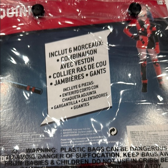 DC Harley Quinn Superhero Costume Red and Black - Picture 6 of 7